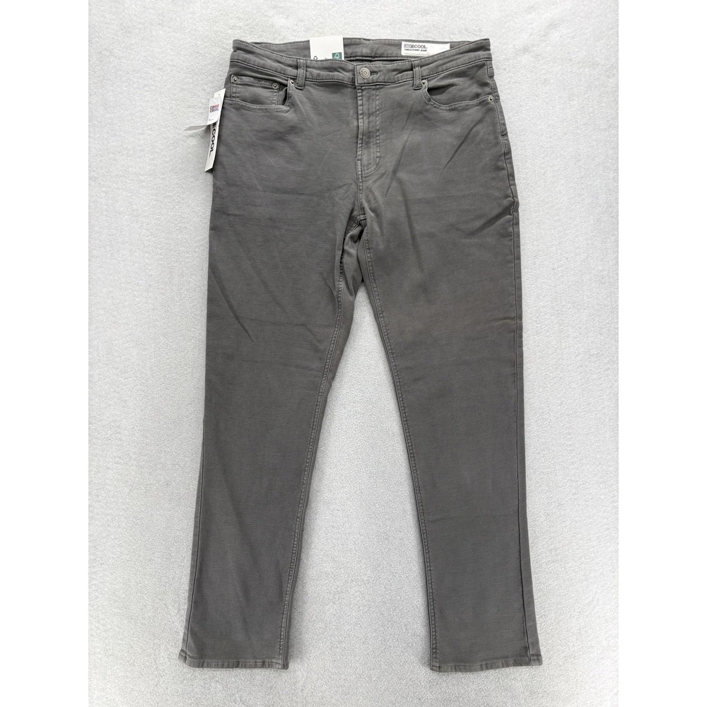 32 Degrees Cool Sweatpant Jeans Mens 36x30 Gray Slim Straight Stretch Pants NWT